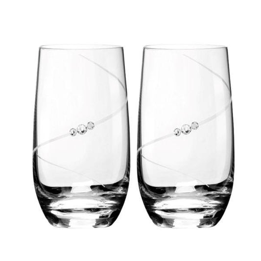 MATRIVO New Pen Highball Glass with Swarovski Crystals - Set of 2 Pieces - AlpsDiscovery