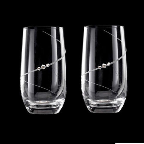 MATRIVO New Pen Highball Glass with Swarovski Crystals - Set of 2 Pieces - AlpsDiscovery