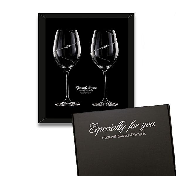 MATRIVO New Pen Red Wine Glass with Swarovski Crystals - Set of 2 Pieces - AlpsDiscovery