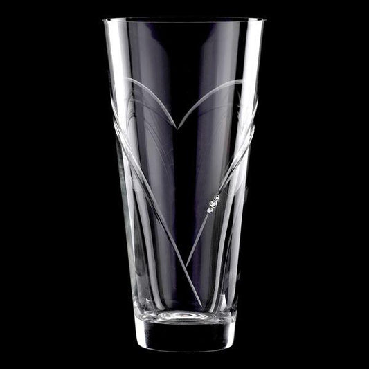 MATRIVO Two Hearts Vase with Swarovski Crystals. - AlpsDiscovery