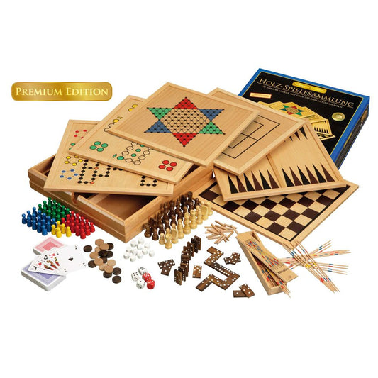 Philos - Holz Premium Edition Spielesammlung 100 - Entfessle endlosen Spaß! 🎲🌳