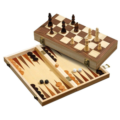 Philos - Chess-Backgammon-Checkers Set - Classic Fun for Game Nights ♟️🎲