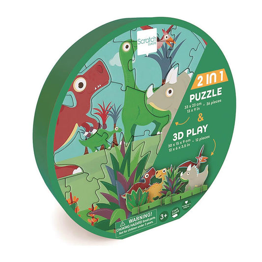 Scratch - 2-in-1 Dinosaur Game Puzzle - Roar into Adventure! 🦕🧩