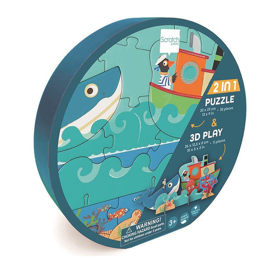 Scratch - 2in1 Ocean 3D Game Puzzle 🧩🌊- 30 Pieces