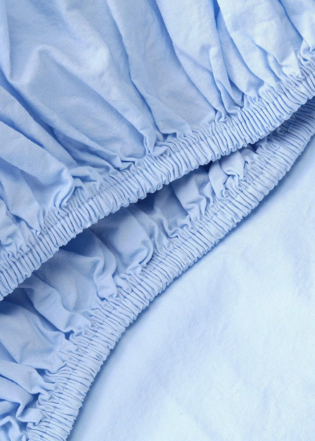 Sekan Studio Percale Fitted Sheet - Light Blue - AlpsDiscovery