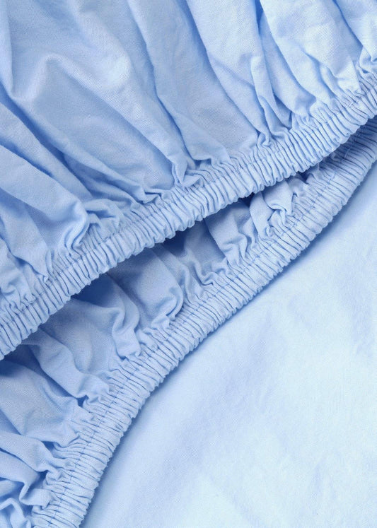 Sekan Studio Percale Fitted Sheet - Light Blue - AlpsDiscovery