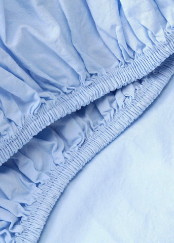 Sekan Studio Percale Fitted Sheet - Light Blue - AlpsDiscovery
