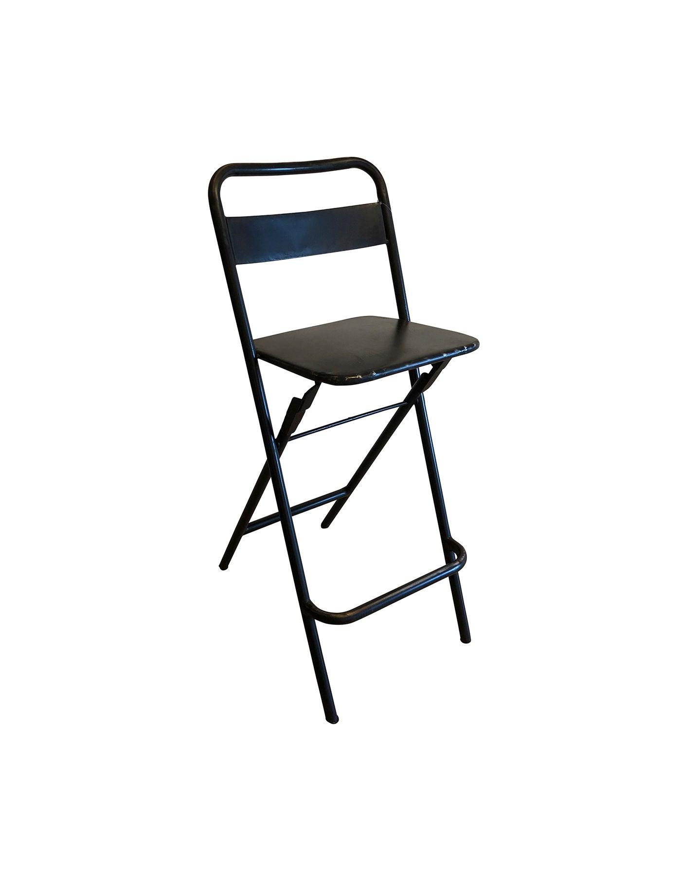 Sjælsø Nordic BAR CHAIR - BLACK - FOLDABLE - Set of 2 - AlpsDiscovery