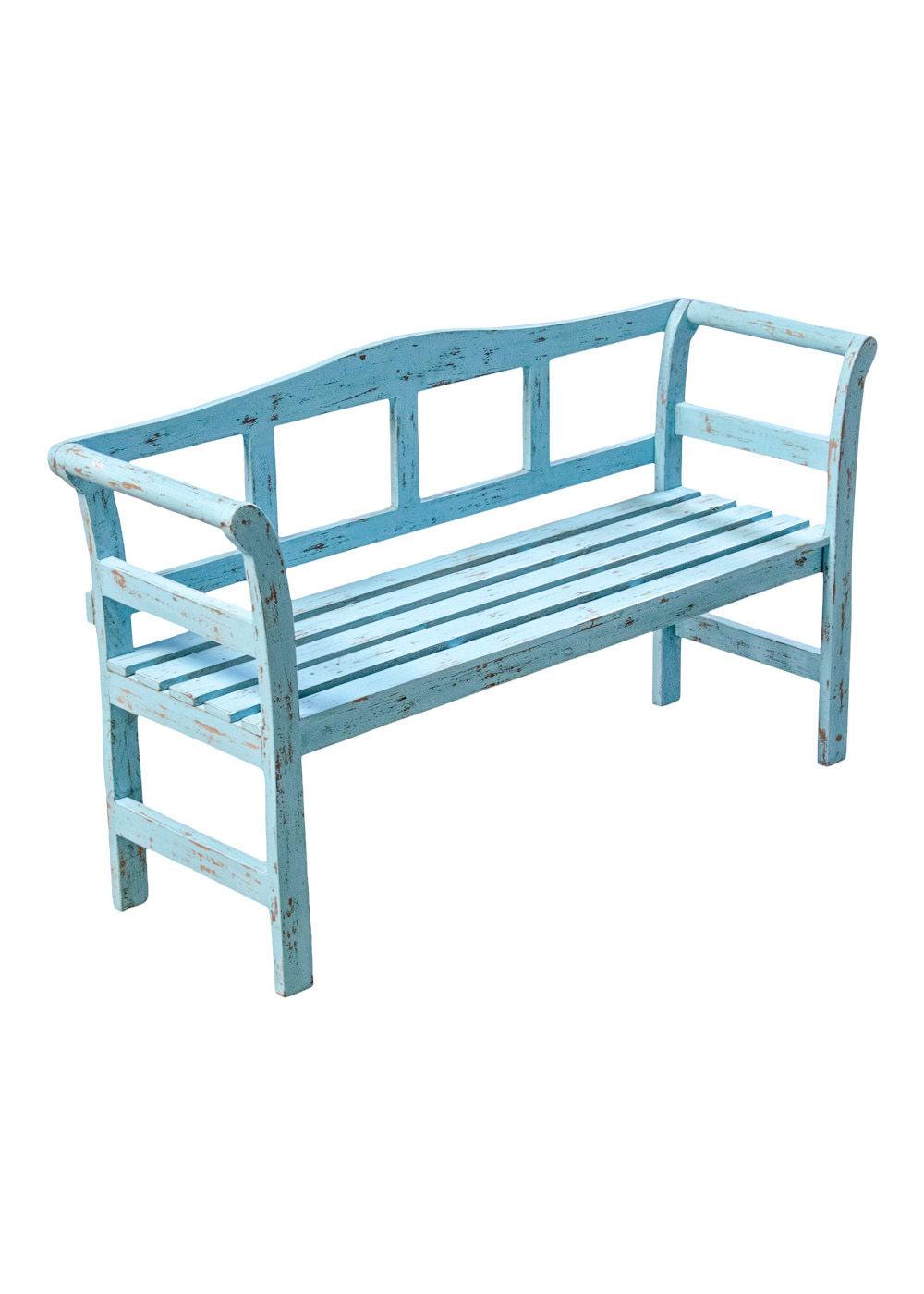 Sjælsø Nordic BEAUTIFUL BENCH MADE OF RECYCLED WOOD, BLUE - AlpsDiscovery