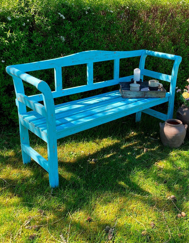 Sjælsø Nordic BEAUTIFUL BENCH MADE OF RECYCLED WOOD, BLUE - AlpsDiscovery