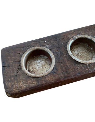 Sjælsø Nordic CANDLE HOLDER MADE OF DARK RECYCLED WOOD - Set of 2 - AlpsDiscovery