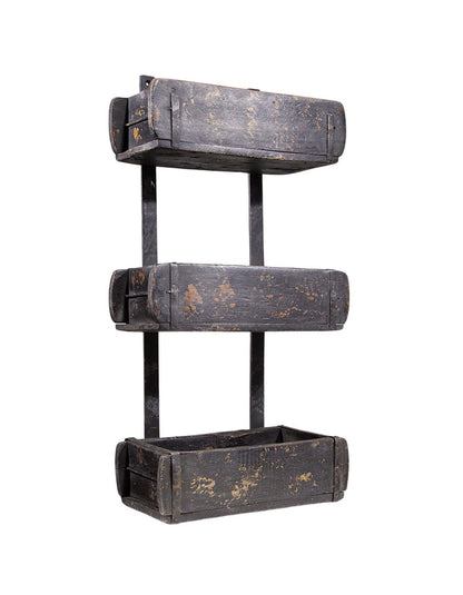 Sjælsø Nordic UPCYCLING: SHELF MADE OF ORIGINAL BRICK MOULDS, BLACK - Set of 2 - AlpsDiscovery