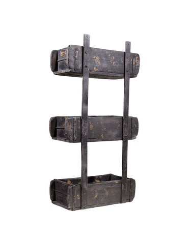 Sjælsø Nordic UPCYCLING: SHELF MADE OF ORIGINAL BRICK MOULDS, BLACK - Set of 2 - AlpsDiscovery