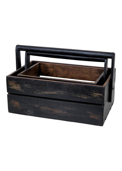 Sjælsø Nordic WOODEN BOXES MADE OF RECYCLED WOOD, BLACK, SET OF TWO - Set of 2 - AlpsDiscovery