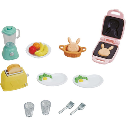 Epoch - Sylvanian Families Ensemble de jeu petit-déjeuner - Essentiels matinaux amusants 🐰🍞✨