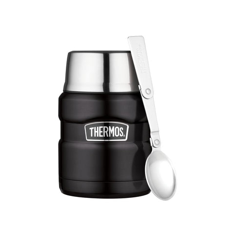 Thermos - Matbeholder Rustfritt Stål King Svart 0,47 l. - Hold Måltidene Friske & Varme! 🌡️🍱