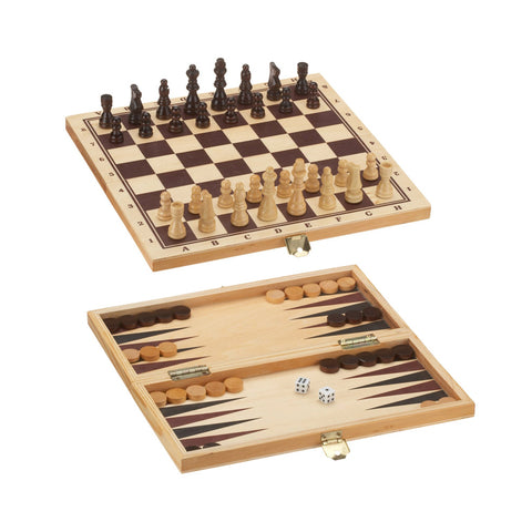 LONGFIELD JEUX - Échecs/Dames/Backgammon - Jeux de stratégie classiques pour un amusement sans fin ♟️🎲