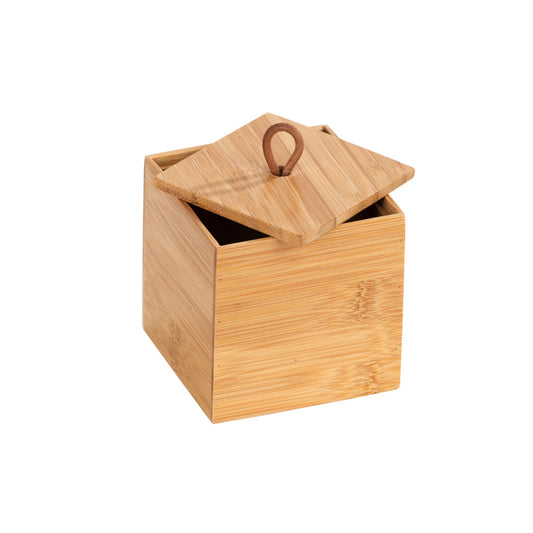 Wenko - Badbox with Lid S Bamboo - Chic & Sustainable Bathroom Organizer 🌍🧴