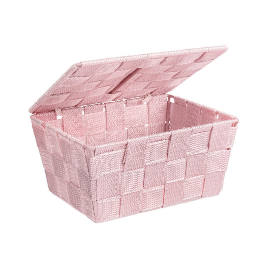 Wenko - Bad Basket Adria with Lid, Pink - Stylish Storage Solution 🌸🧺✨