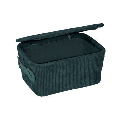 Wenko - Basket with Lid Anela Dark Green - Chic & Functional Organization 🌿🧺✨