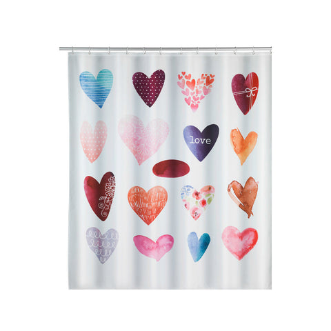 Wenko - Shower Curtain Love Polyester - 🚿❤️ Elevate Your Bathroom Aesthetic!