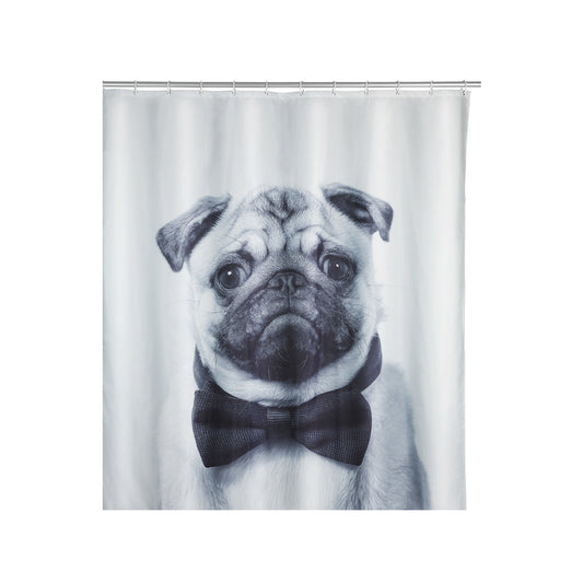 Wenko - Shower Curtain Pugy Polyester - 🐾 Add Style to Your Bathroom! 🚿✨