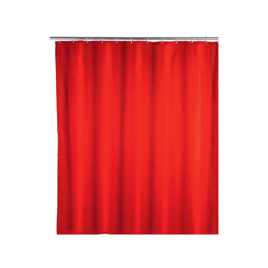 Wenko - Shower Curtain Red Polyester Anti-Mold - Stylish & Durable 🌧️🚿✨