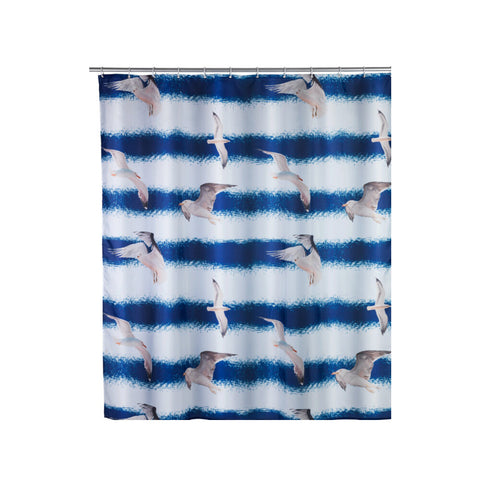 Wenko - Shower Curtain Seagull Polyester - Enhance Your Bathroom Aesthetics! 🛁✨