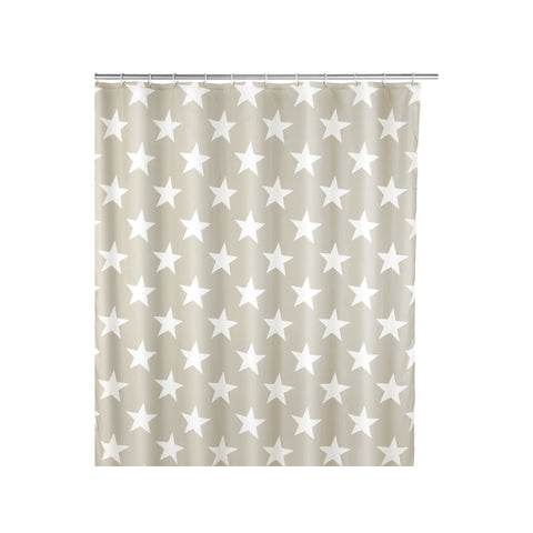 Wenko - Shower Curtain Stella Taupe Polyester - Elevate Your Bathroom Style with Elegance! 🚿✨