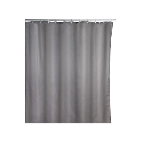 Wenko - Shower Curtain Solid Gray Polyester - Stylish & Durable for Any Bathroom 🚿✨