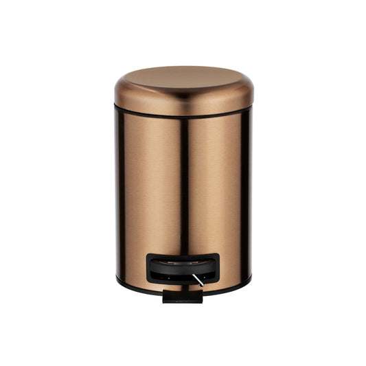 Wenko - Stainless Steel Cosmetic Step Bin Leman Metallic 3 Ltr. Copper - Stylish & Practical Storage! 🗑️✨