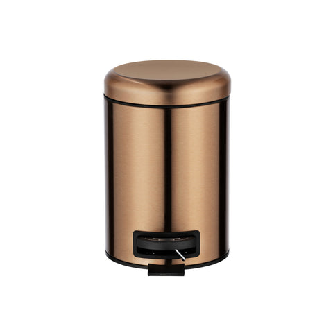 Wenko - Stainless Steel Cosmetic Step Bin Leman Metallic 3 Ltr. Copper - Stylish & Practical Storage! 🗑️✨