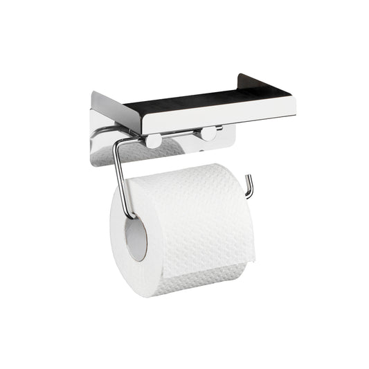 Wenko - Stainless Steel Toilet Paper Holder with Large Shelf - Stylish & Functional Bathroom Essential 🛁✨