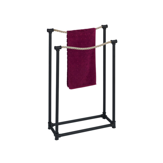 Wenko - Towel and Clothes Rack Osuna, Black - Stylish Organization for Your Space! 🖤🧺✨