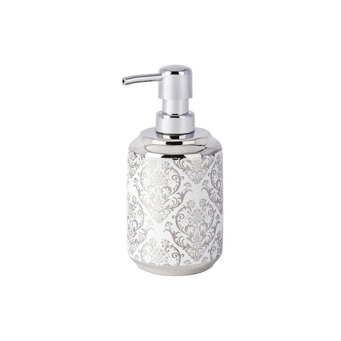 Wenko - Ceramic Soap Dispenser Baroque Silver/White - Elegant & Stylish Bathroom Accessory ✨🛁