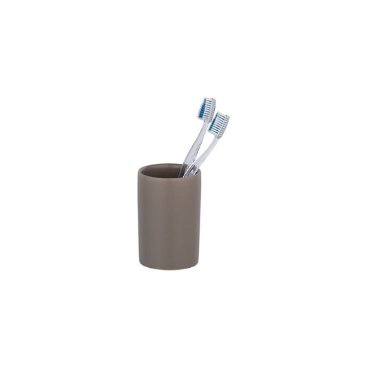 Wenko - Ceramic Toothbrush Cup Polaris Matte Taupe - Chic & Elegant Addition to Your Bathroom 🛁🌟