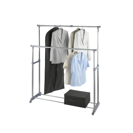 Wenko - Clothes Rack Twin Bars, Chrome/Gray - Elegant & Functional Organizer for Your Home! 👗🧥✨