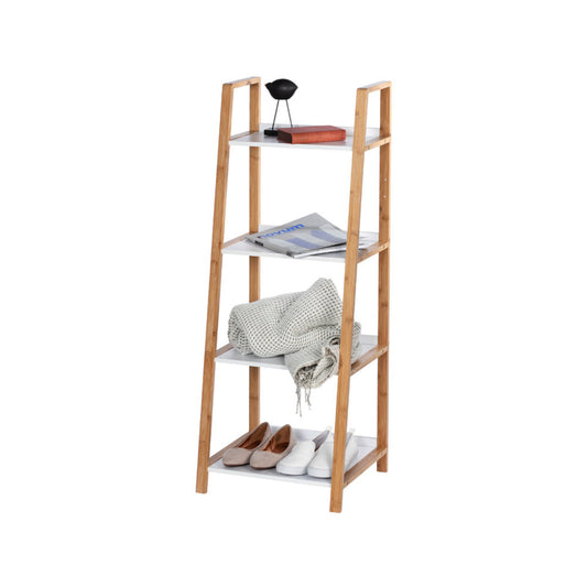 Wenko - Regal Finja 4 Shelves Brown/White - Stylish Storage Solution for Your Home! 🪑✨