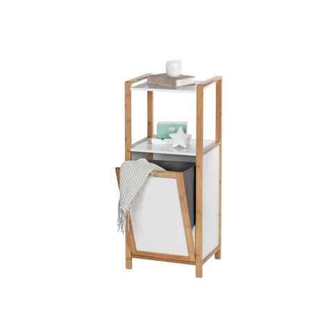 Wenko - Regal with Laundry Box Finja Brown/White - Stylish Storage Solution for a Tidy Home 🧺✨