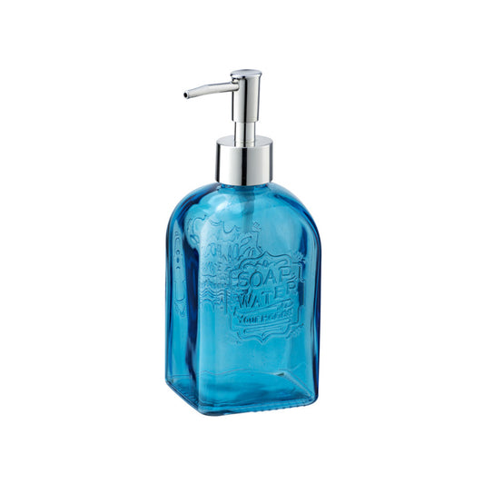 Wenko - Glass Square Blue Soap Dispenser - Stylish and Elegant Addition to Your Bathroom 🧼💙