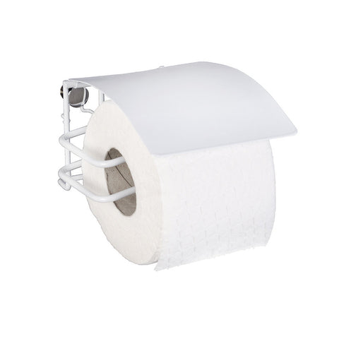 Wenko - Toilet Paper Holder with Lid Classic Plus White - Keep Your Bathroom Chic & Organized! 🛁✨