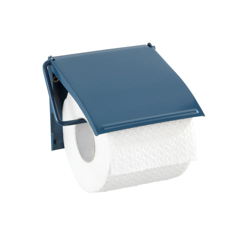 Wenko - Toilet Paper Roll Holder Cover, Slate Blue - Stylish Bathroom Upgrade 🛁✨