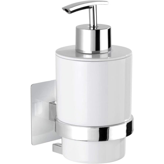 Wenko - Turbo-Loc Soap Dispenser Quadro Chrome/White - Stylish & Convenient for Your Bathroom! 🛁✨