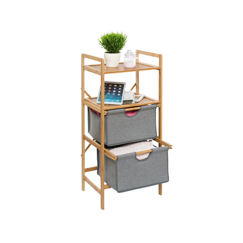 Wenko - Laundry Shelf Bahari Bamboo 2 Drawers - Stylish Organization for Your Home 🧺✨