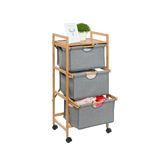 Wenko - Laundry Cart Bahari Bamboo 3 Drawers - Organize with Style! 🧺✨