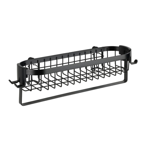 Wenko - Wall Shelf with Hooks Classic Plus Black - Stylish Storage Solution for Every Home! 🏠✨