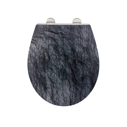 Wenko - WC Seat Slate Rock Relief Surface Duraplast - Stylish Comfort for Your Bathroom 🛁✨