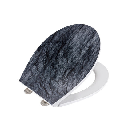 Wenko - WC Seat Slate Rock Relief Surface Duraplast - Stylish Comfort for Your Bathroom 🛁✨