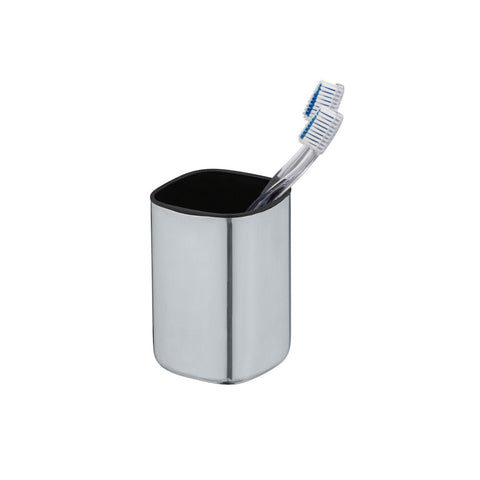 Wenko - Toothbrush Cup Alassio Stainless Steel Shiny - Stylish & Durable Elegance for Your Bathroom 🛁✨