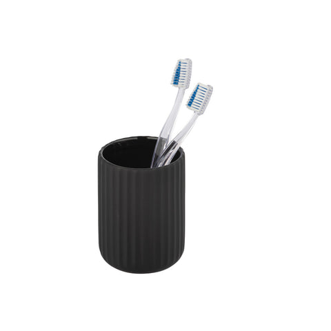 Wenko - Toothbrush Cup Belluno Black - Elegant Bathroom Accessory 🖤✨